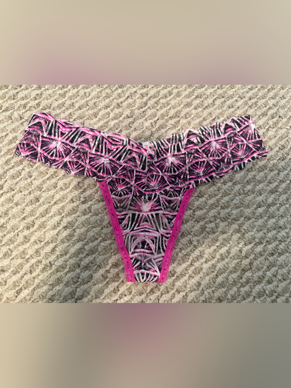 Pink Patterned Thong